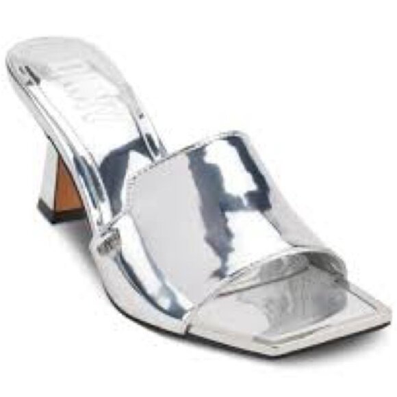 NWT DKNY Silver Kailyn heel sandals size 9 - Picture 1 of 10